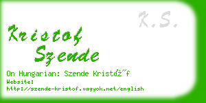 kristof szende business card